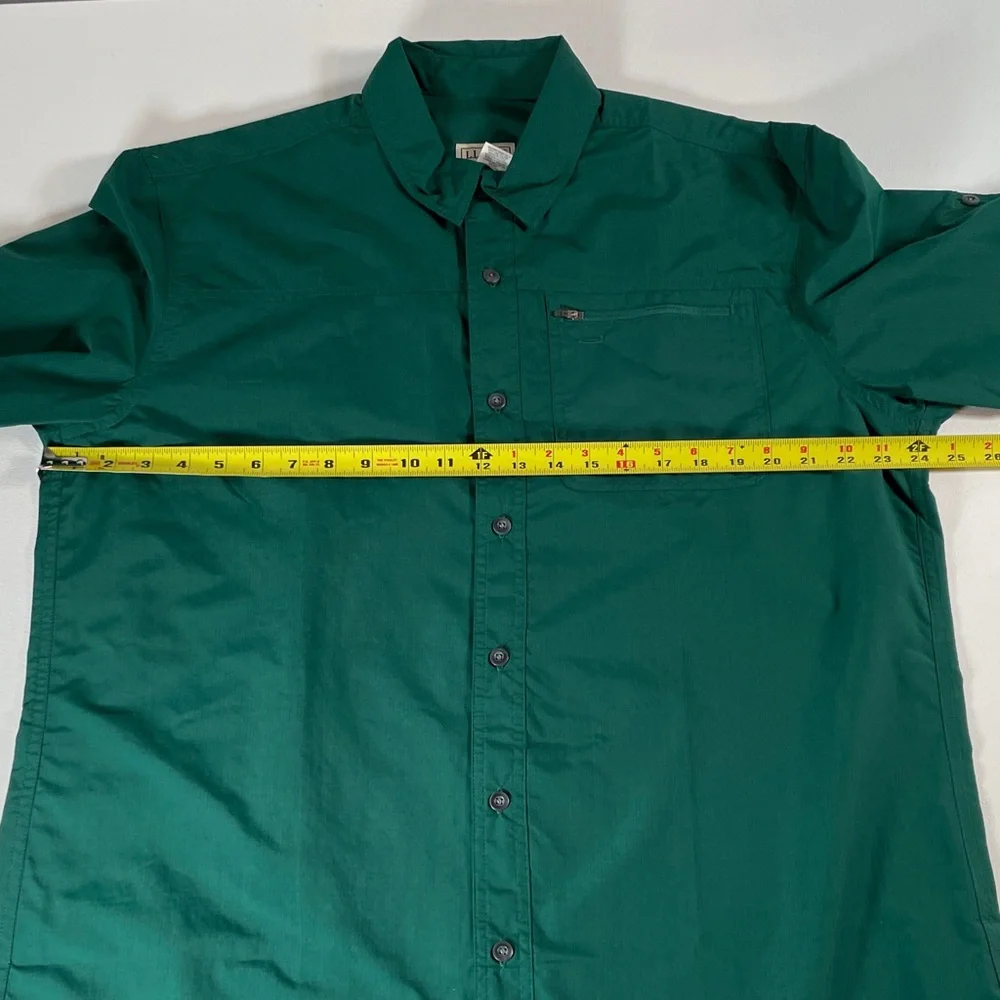 L.L. Bean Vintage Button-Down Long Sleeve Fishing Hiking Shirt - Green Men’s L - Picture 9 of 13